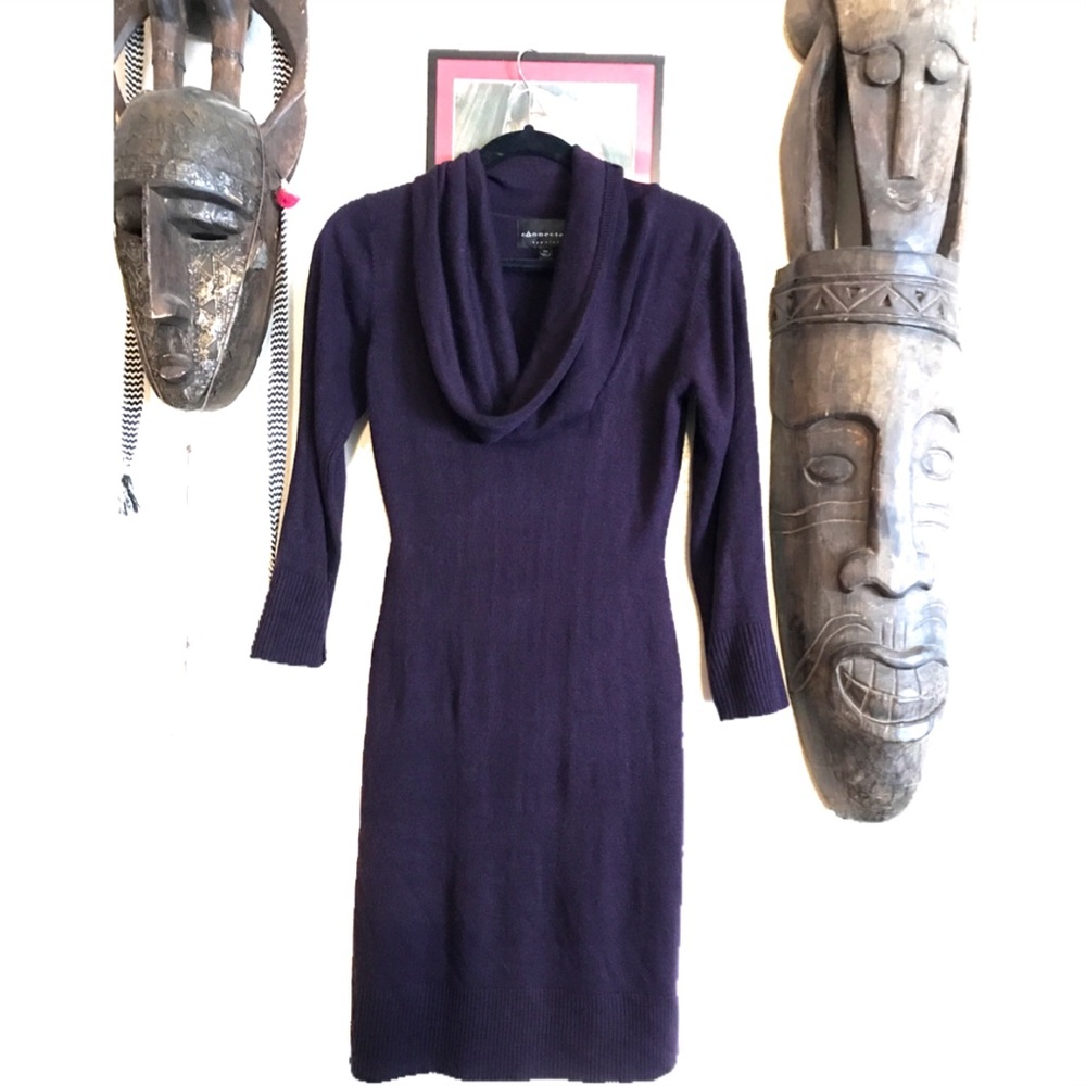 Cowl Neck Sweater Dress Body Con